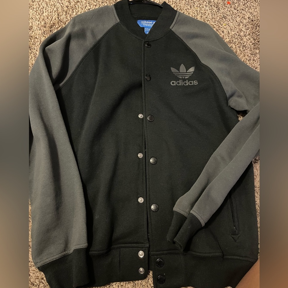 Adidas light weight fabric varsity sweater /jacket